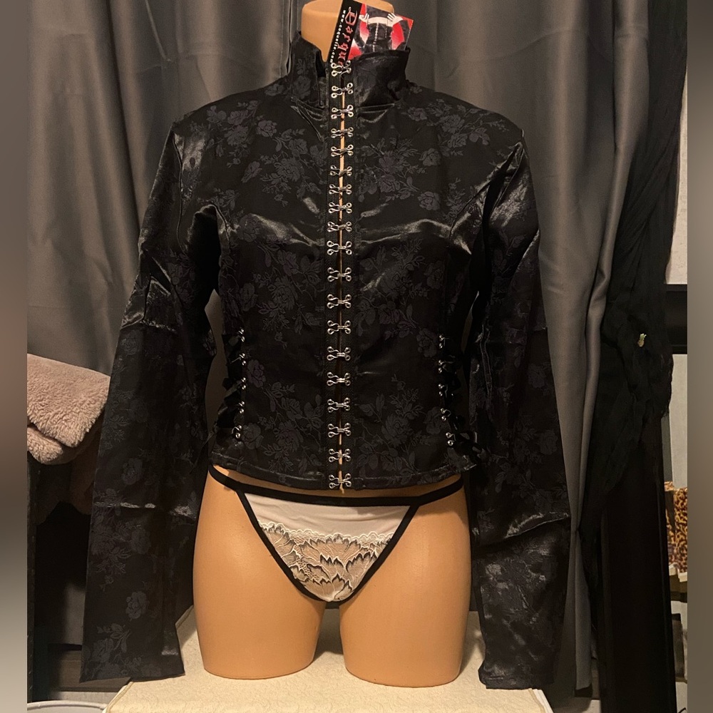 Coquette black Brocade jacket Medium NWT - Picture 2 of 14